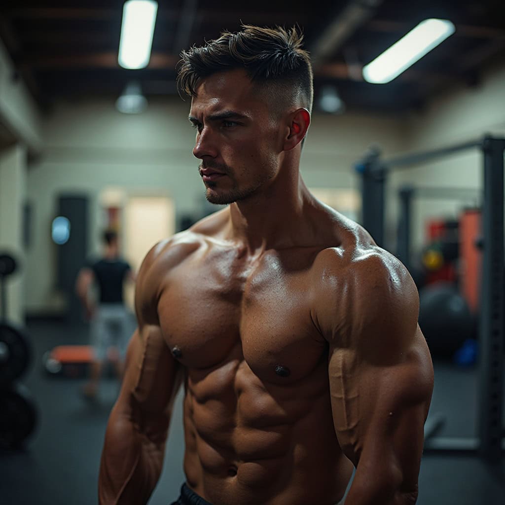 Hombre entrenando con pesas para ganar músculo magro